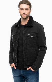 Черная джинсовая куртка на болтах Wrangler
