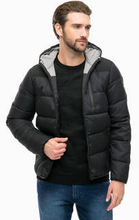 Черный пуховик с капюшоном Wrangler