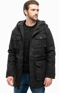 Черная хлопковая парка с капюшоном Wrangler