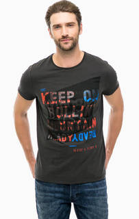 Темно-серая хлопковая футболка с круглым вырезом Wrangler