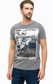 Серая хлопковая футболка с круглым вырезом Wrangler