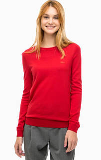 Тонкий шерстяной джемпер красного цвета Lacoste