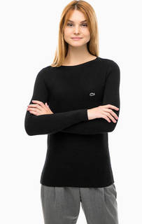 Джемпер черного цвета с круглым вырезом Lacoste