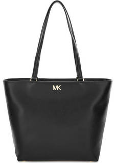Черная кожаная сумка на молнии Michael Michael Kors