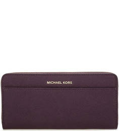 Кожаный кошелек фиолетового цвета Michael Michael Kors