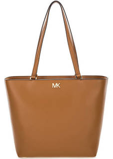 Коричневая сумка из натуральной кожи на молнии Michael Michael Kors