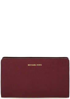 Бордовый клатч из сафьяновой кожи Michael Michael Kors