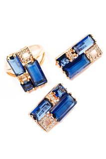 Комплект: серьги, кольцо Aquamarine