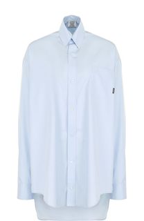 Хлопковая блуза свободного кроя с удлиненной спинкой Vetements