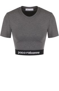 Кроп-топ с круглым вырезом и коротким рукавом Paco Rabanne