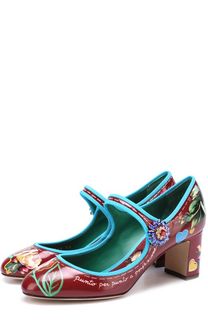 Кожаные туфли Vally с принтом Dolce &amp; Gabbana