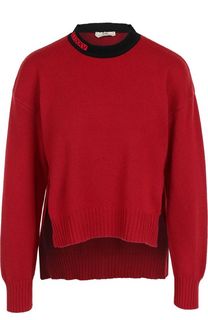 Кашемировый пуловер с контрастным воротником Fendi