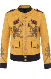 Жаккардовая куртка на пуговицах с отделкой Dolce &amp; Gabbana