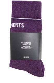 Однотонные носки с логотипом бренда Vetements