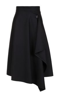 Однотонная шерстяная юбка асимметричного кроя Marni