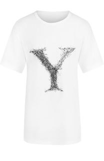 Хлопковая футболка с принтом Yohji Yamamoto