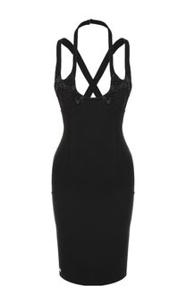 Однотонное платье-футляр со стразами Philipp Plein