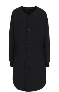 Однотонное пальто с круглым вырезом Yohji Yamamoto