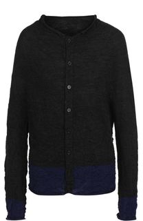 Шерстяной кардиган с круглым вырезом Yohji Yamamoto