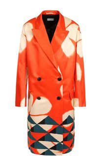 Двубортное пальто прямого кроя с принтом Dries Van Noten