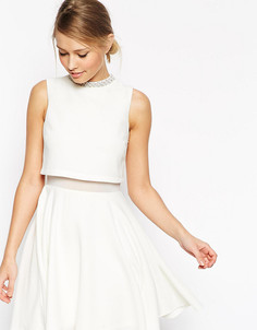 Платье с укороченным топом ASOS PETITE - Белый