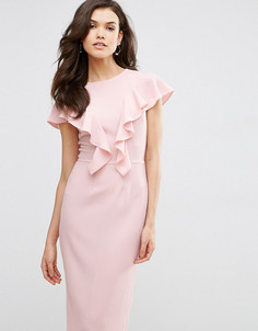 Платье с рюшами спереди ASOS TALL - Розовый