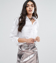 Рубашка с оборками на рукавах Glamorous Tall - Белый