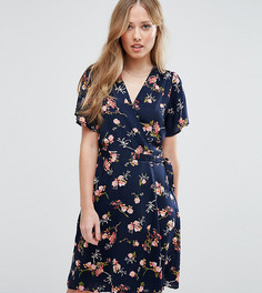 Платье с запахом с цветочным принтом Vero Moda - Темно-синий