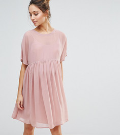 Свободное платье из дышащей ткани ASOS Maternity - Розовый