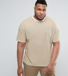 Полосатая оверсайз-футболка в стиле ретро ASOS PLUS - Белый