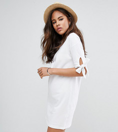 Платье-футболка с бантиками на рукавах ASOS TALL - Белый