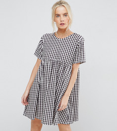 Свободное платье в клетку ASOS PETITE - Мульти