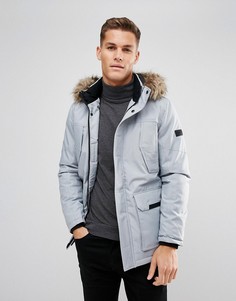Парка с отделкой из искусственного меха на капюшоне Jack &amp; Jones - Серый