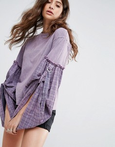 Топ с супердлинными рукавами в клетку ASOS - Мульти