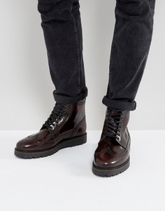 Красные кожаные ботинки-криперы Fred Perry X George Cox - Красный