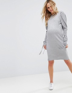 Вязаное платье с пышными плечами ASOS Maternity - Розовый