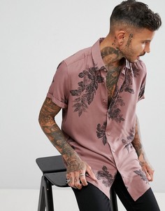 Розовая рубашка классического кроя из вискозы ASOS - Розовый