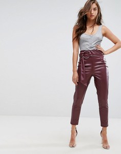 Брюки из искусственной кожи Boohoo - Фиолетовый