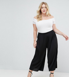 Укороченные плиссированные брюки ASOS CURVE - Черный