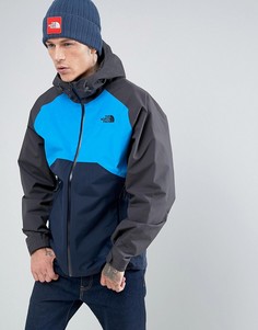 Сине-серая водонепроницаемая куртка с капюшоном The North Face Stratos - Темно-синий