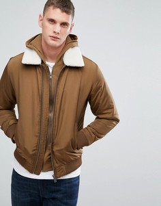Куртка со съемным воротником из искусственного меха Selected Homme - Коричневый