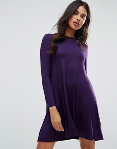 Свободное платье с длинными рукавами Boohoo - Фиолетовый
