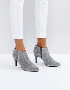 Ботильоны на каблуке с блестками New Look - Серебряный