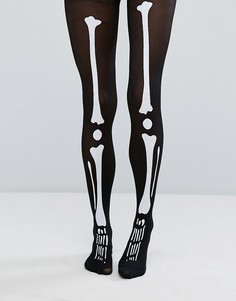 Колготки с принтом костей PrettyLittleThing Halloween - Черный