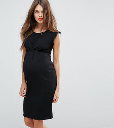 Платье на одно плечо с оборкой New Look Maternity - Черный