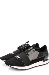 Комбинированные кроссовки Race с эластичной вставкой Balenciaga