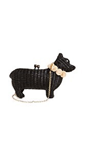 Serpui Marie Dog Wicker Clutch