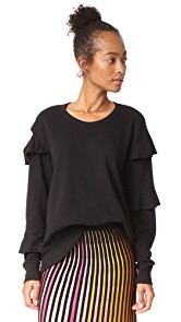 Wilt Raw Ruffle Sweatshirt