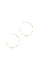 Zoe Chicco 14K Gold Hoop Earrings with Freshwater Cultured Pearls