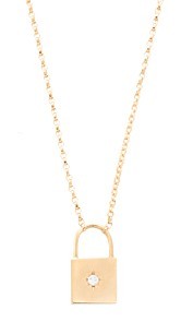 Zoe Chicco 14k Gold Padlock Diamond Necklace